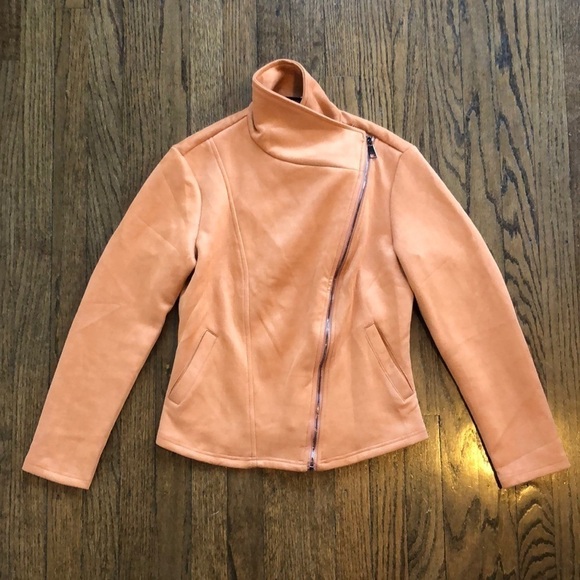 Jackets & Blazers - 3/$10 Stylish Orange Camel Suede Longsleeve Asymmetrical Stretch Dress Jacket